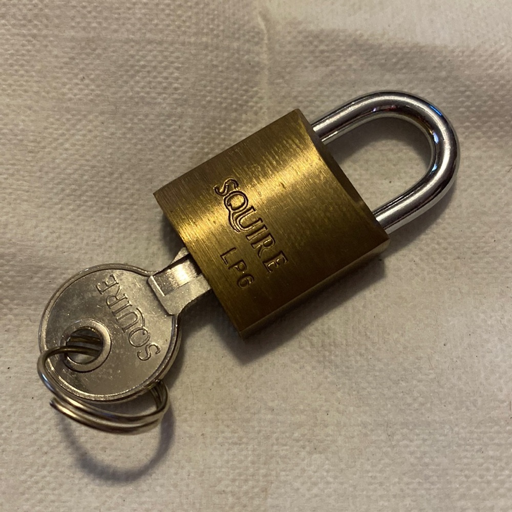 Squire lock with key for bag